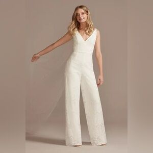 White/Ivory lace bridal jumpsuit